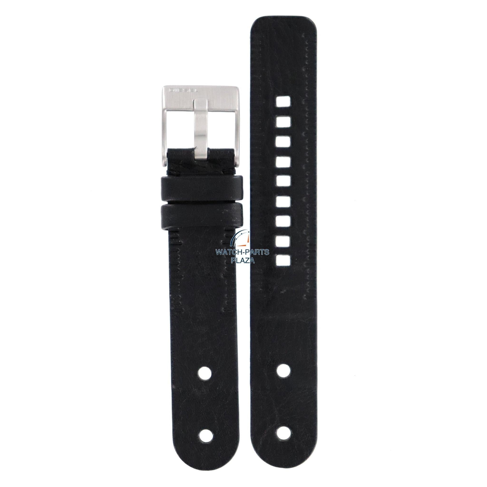 Watch Band Diesel DZ1013 black leather strap 20mm original - Watch Plaza