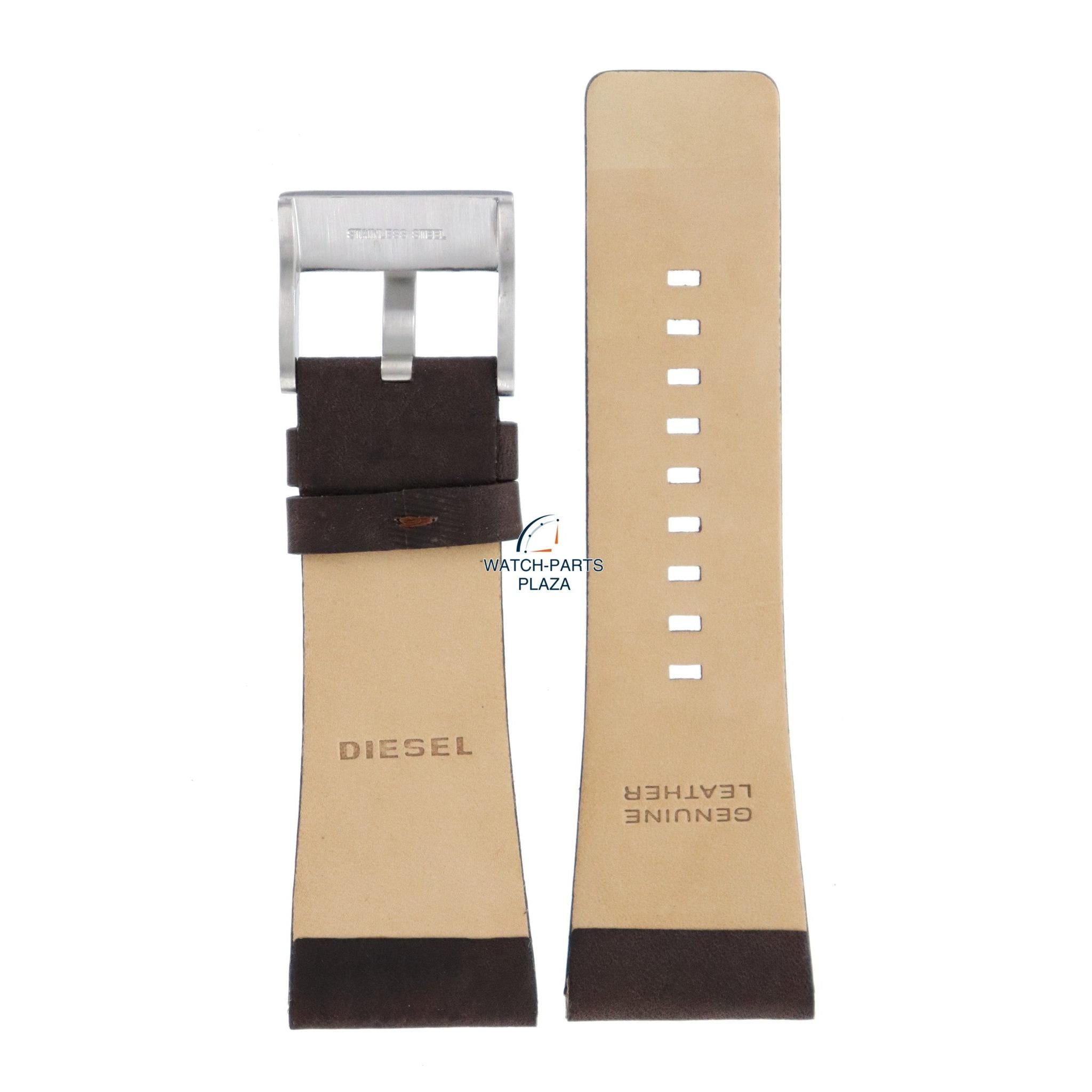 Watch Band Diesel DZ1200 brown leather strap 30mm original - Watch Plaza
