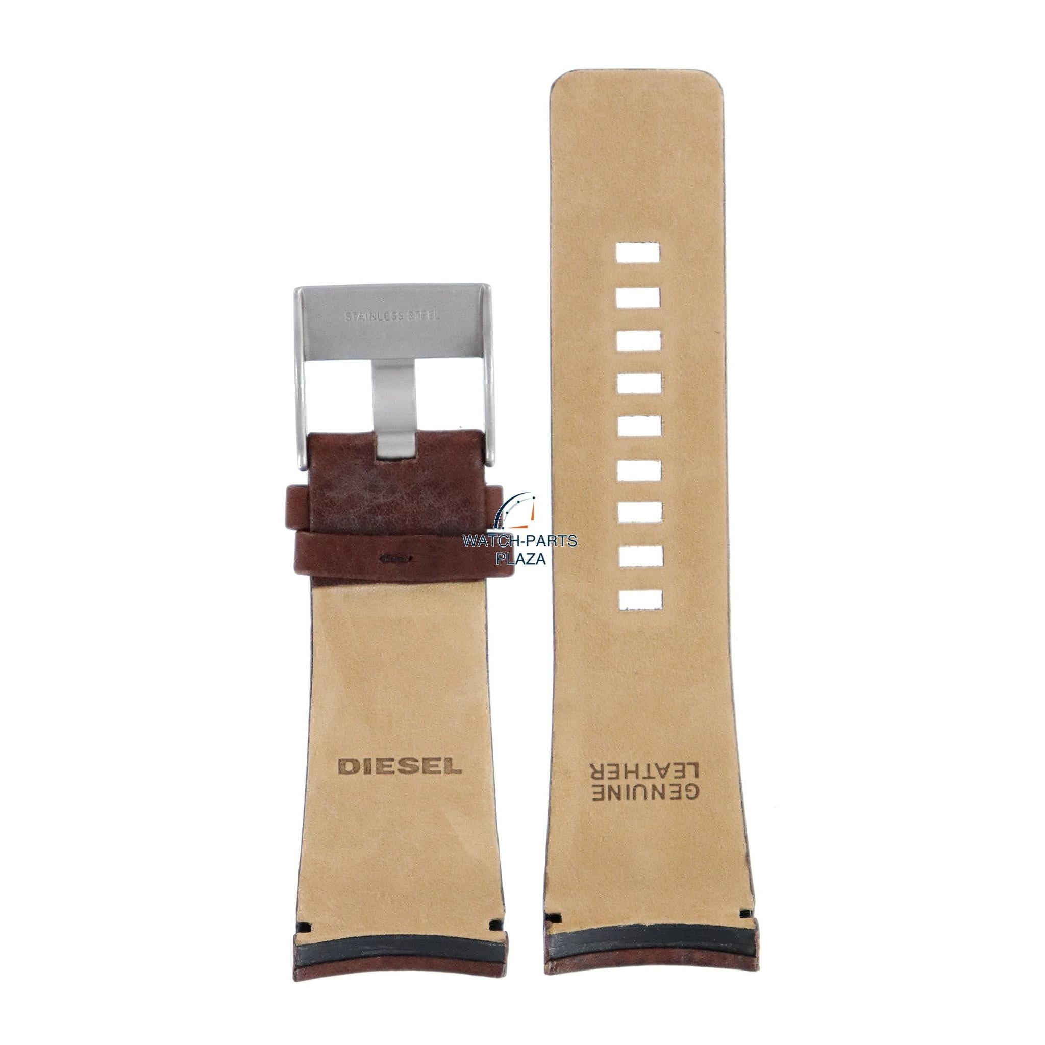 Watch Band Diesel DZ1317 brown leather strap 29mm original - Watch Plaza
