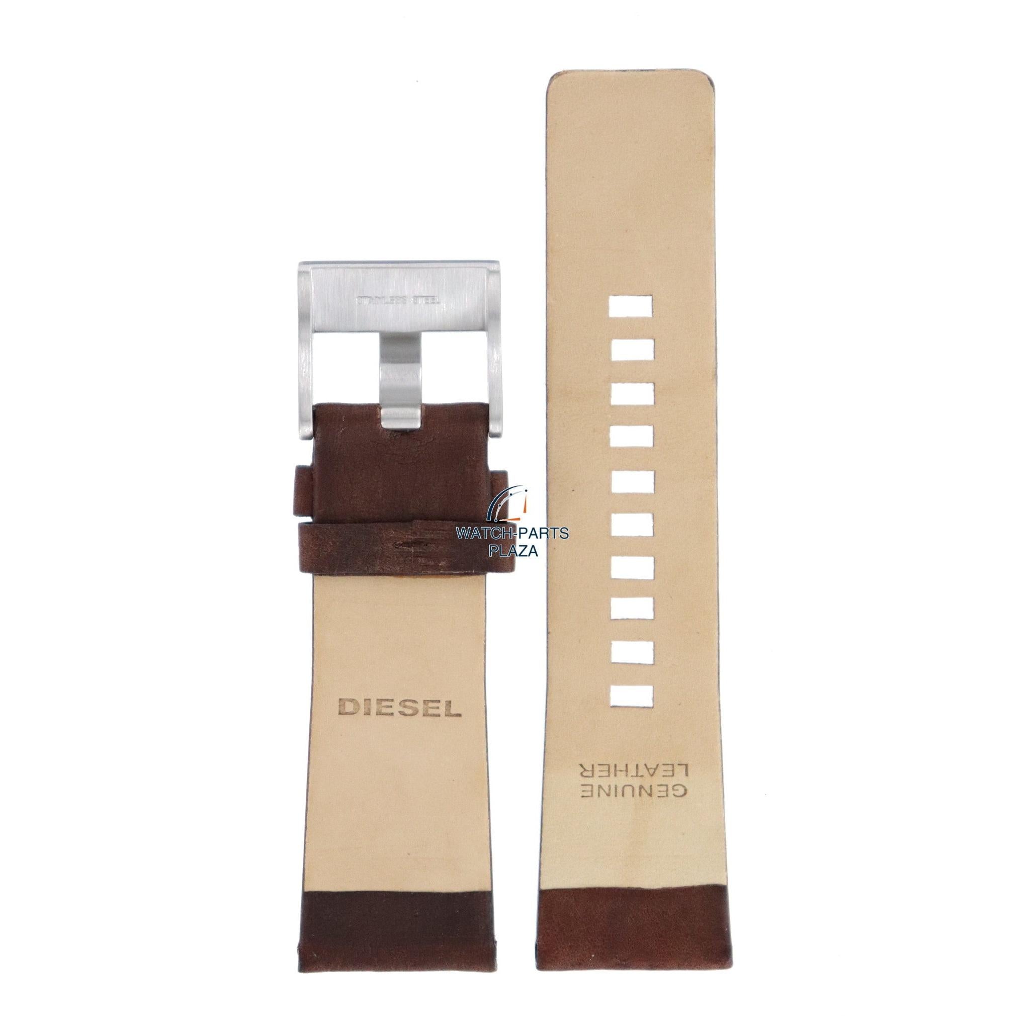 Watch Band Diesel DZ1399 brown leather strap 27mm Master Chief original - Watch Plaza
