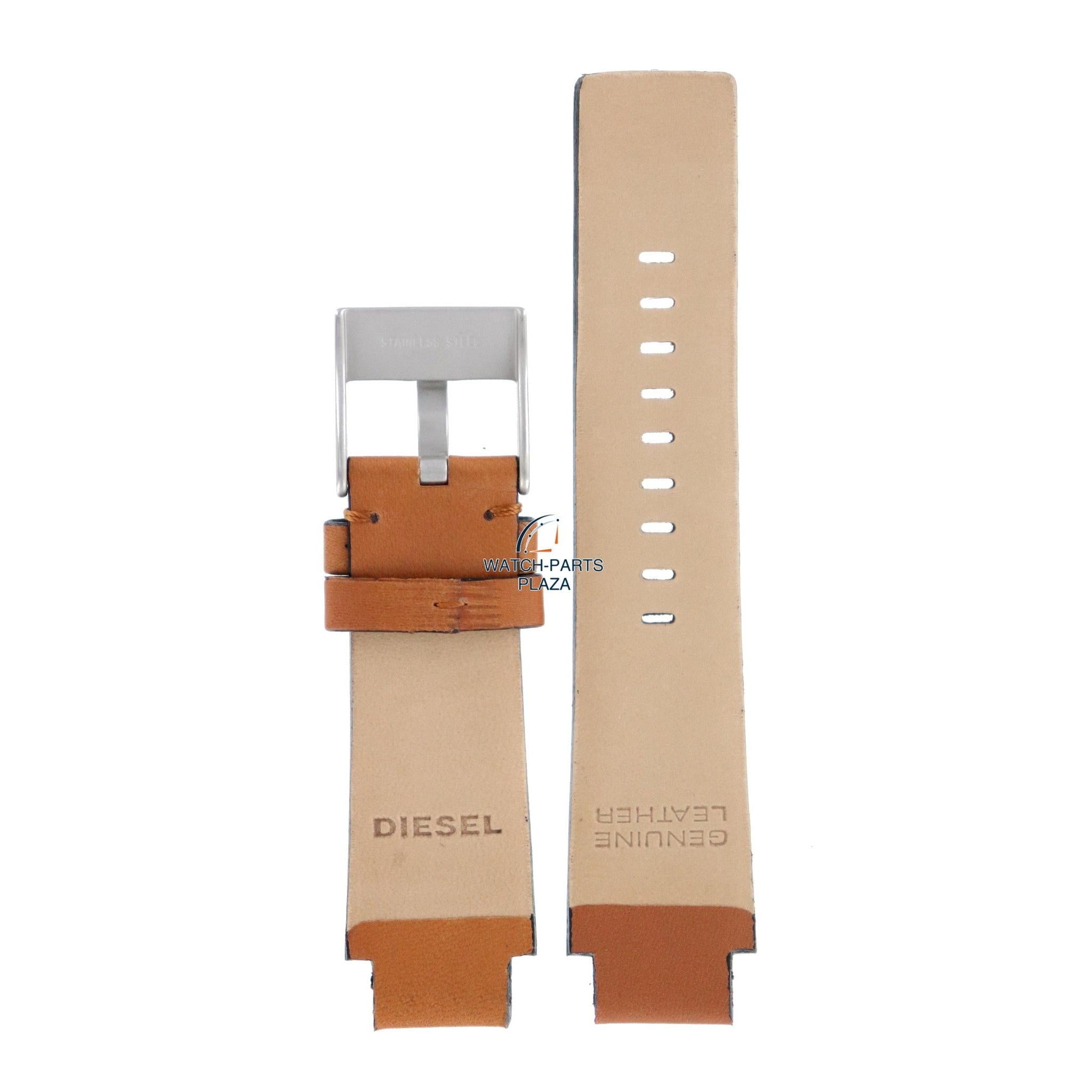 Watch Band Diesel DZ2045 light brown leather strap 18mm original - Watch Plaza