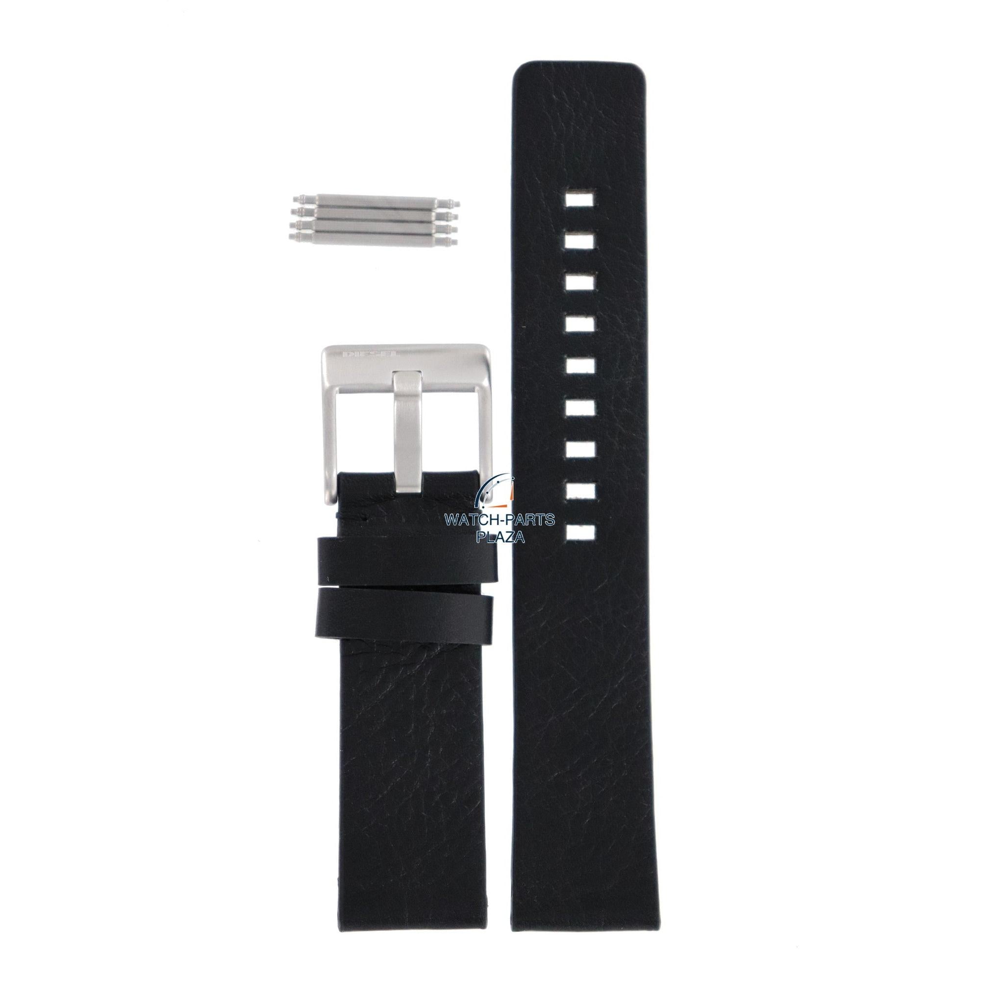 Watch Band Diesel DZ2063 black leather strap 21mm original - Watch Plaza