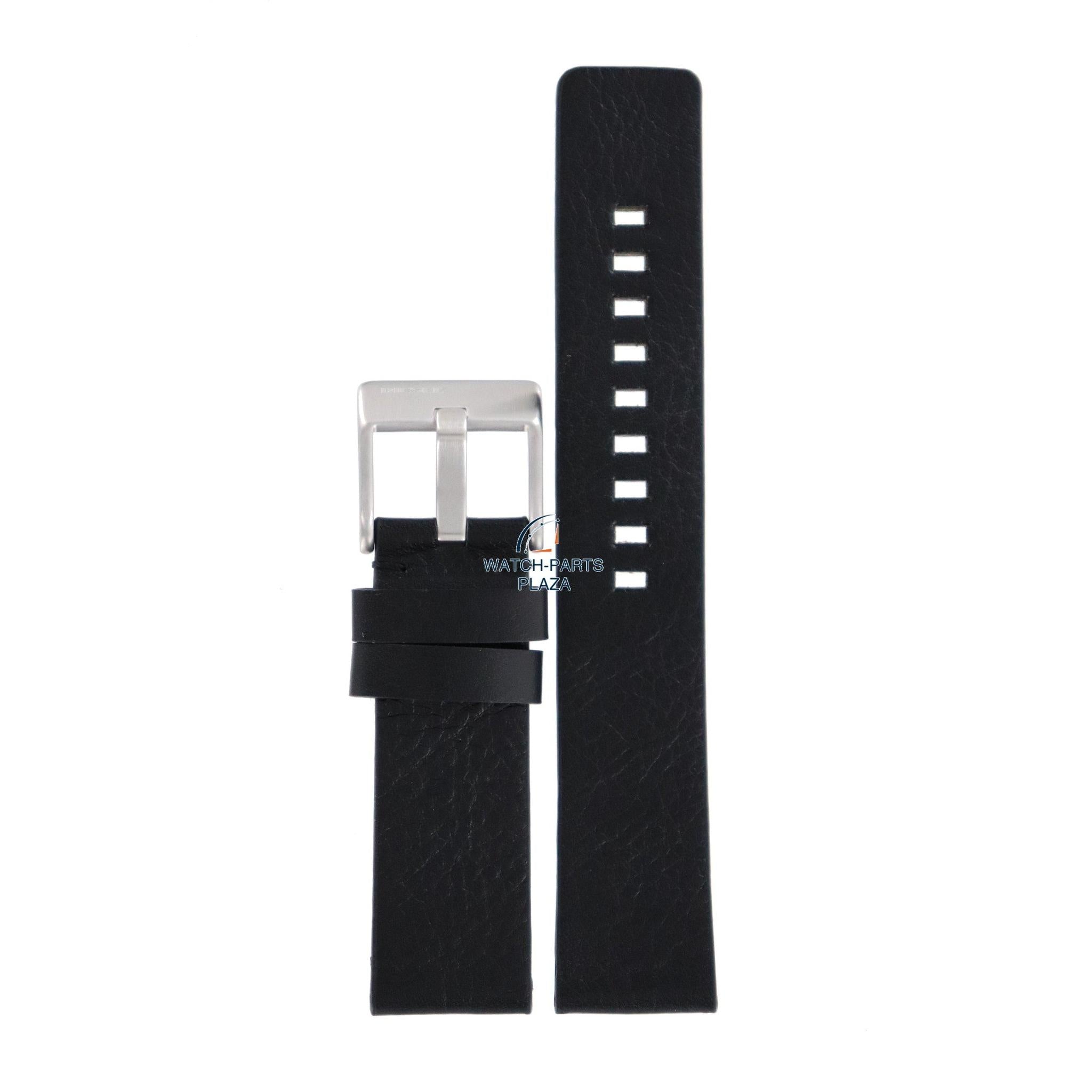 Watch Band Diesel DZ2063 black leather strap 21mm original - Watch Plaza