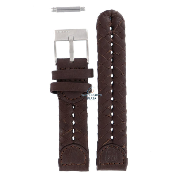 Watch Band Diesel DZ2148 dark brown leather strap 20mm original - Watch Plaza