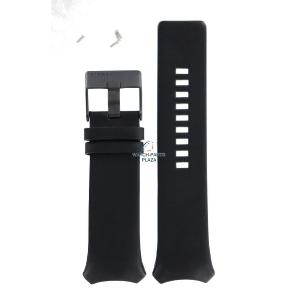 Watch Band Diesel DZ3034 black genuine leather strap 31mm original - Watch Plaza