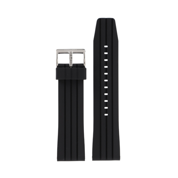 Watch Band for Seiko Solar SNE423, SSC213 Black Silicon Strap 24mm V176 - 0AA0 V157, V158 - Watch Plaza