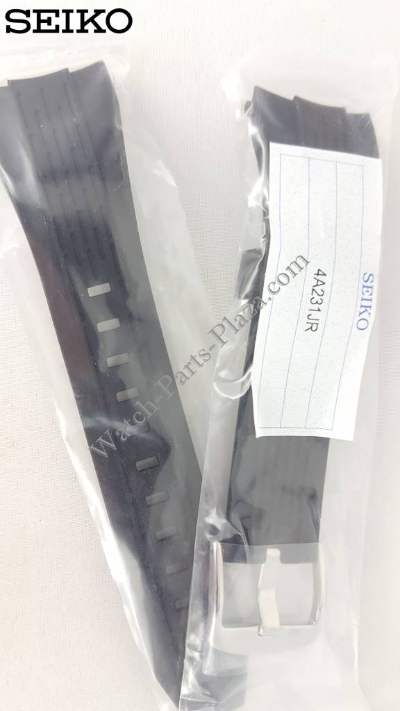 Watch Band Seiko 7T62 - 0HT0 Black Rubber SNAC01P1 Strap SNAB99P1 26mm - Watch Plaza