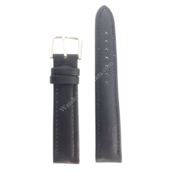 Watch Band Seiko 8M25 - 7030 Magic Hands Sport 18mm black leather strap - Watch Plaza