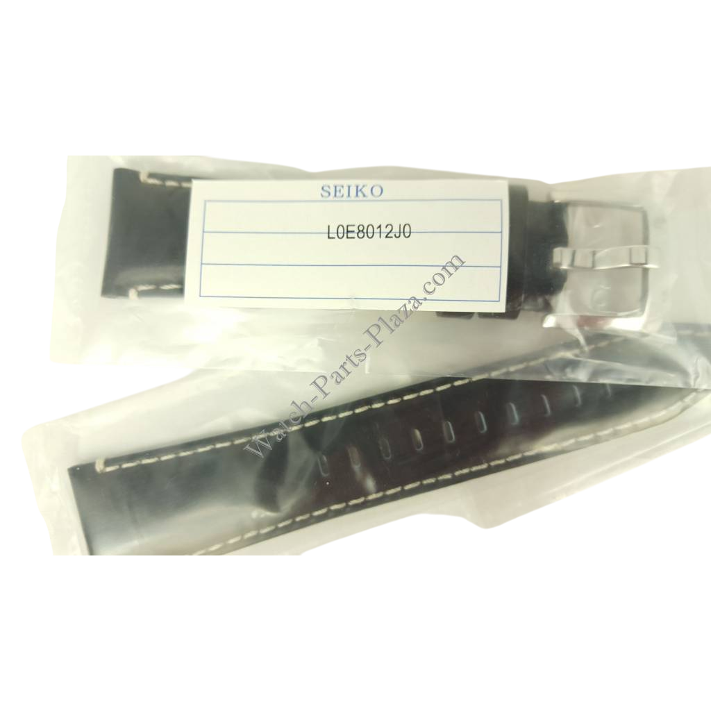 Watch Band Seiko Prospex SUN053P1 Black Leather Strap L0E8 B 24 mm 5M85 - 0AE0 - Watch Plaza