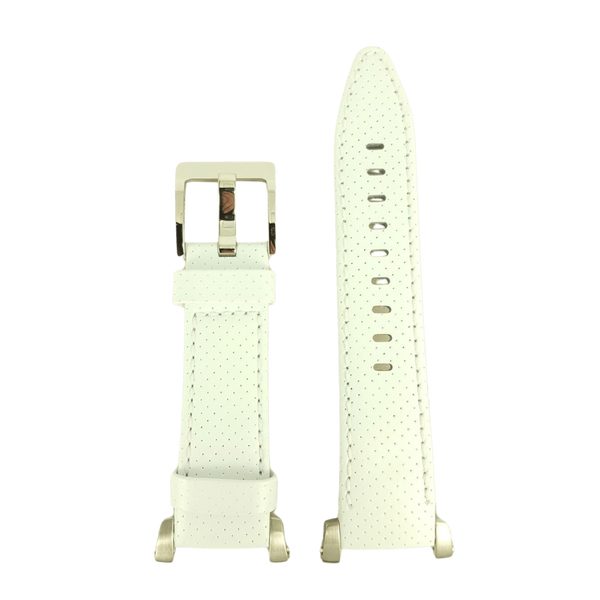 Watch Band Seiko Sportura SND857 white leather strap 7T92 - 0GY0 20mm 4LA5JB - Watch Plaza