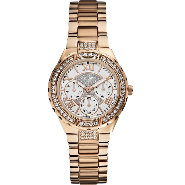 Watch Guess W0111L3 Viva analog ladies watch rose colored 36mm steel - Watch Plaza