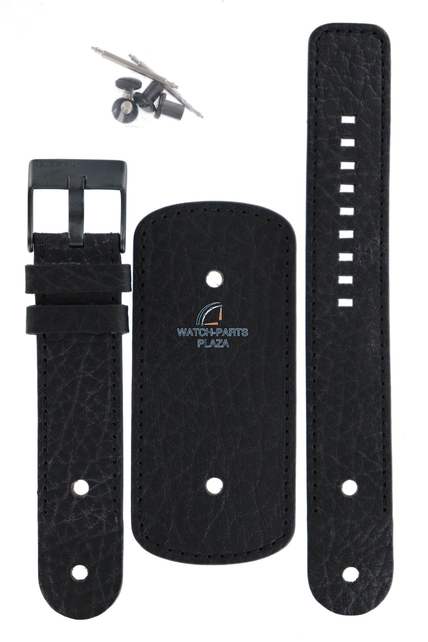 Watch Strap Diesel DZ2053 black genuine leather band 22mm original - Watch Plaza