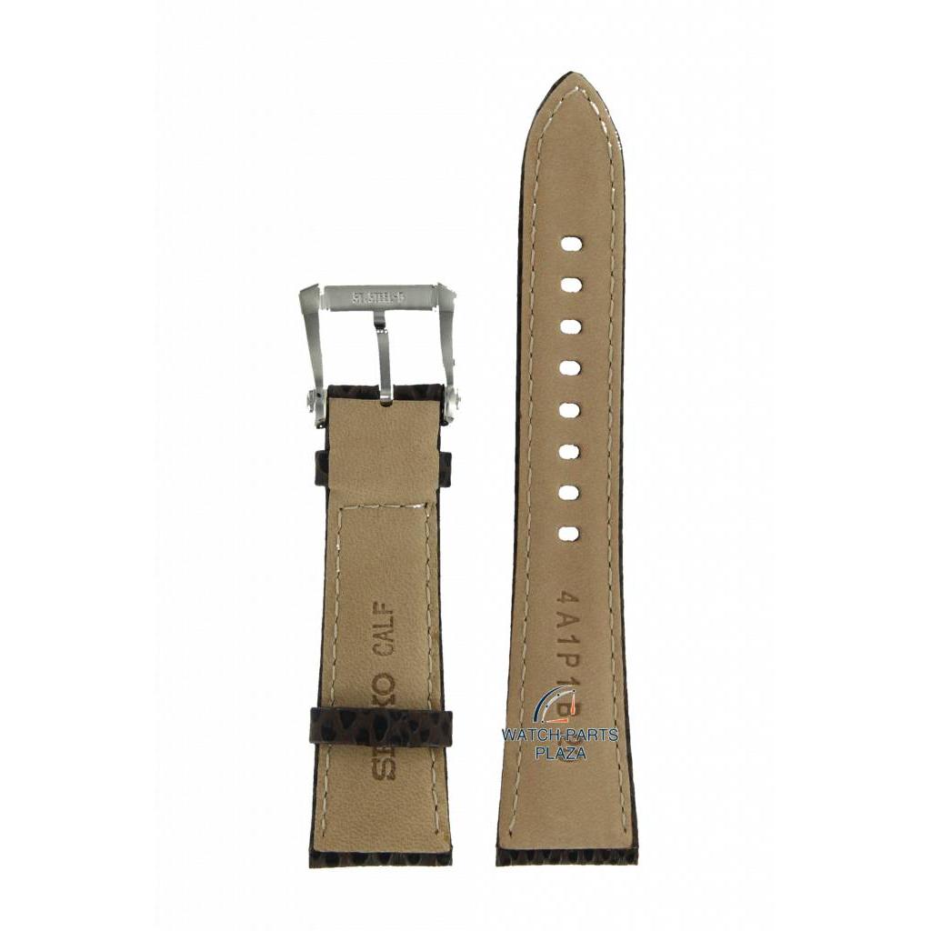 Watch Strap for Seiko SNDZ20P1 / 7T92 - 0KS0 Brown Leather Band 4A1P1 B 20 mm - Watch Plaza