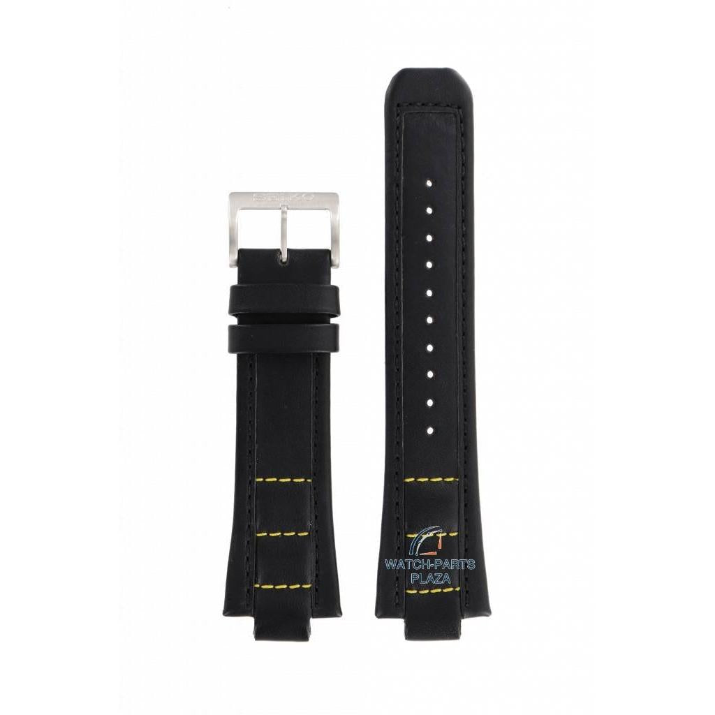 Watch Strap for Seiko SNJ023 Black & Yellow Band H024 - 00C0 Digi - Ana 12mm - Watch Plaza