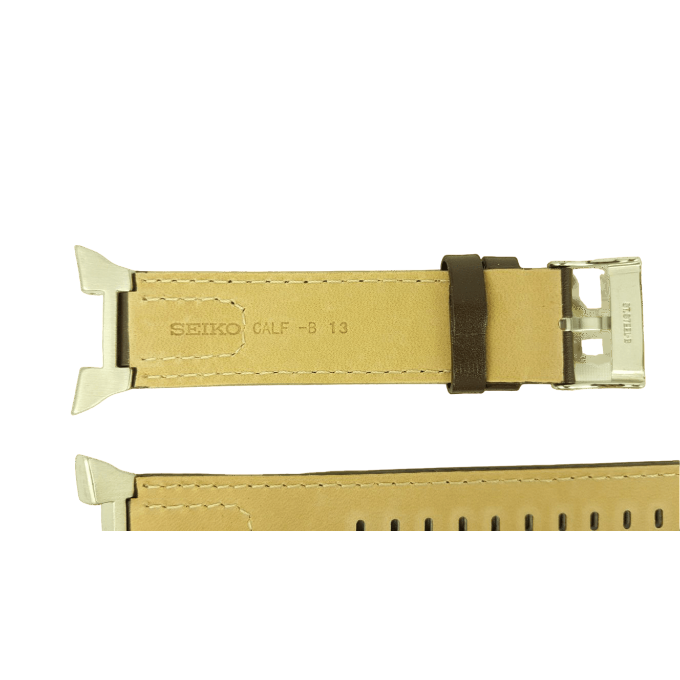 Watch Strap Seiko SNAA39 brown leather band 7T62 - 0GW0 13mm 4LC5JB - Watch Plaza
