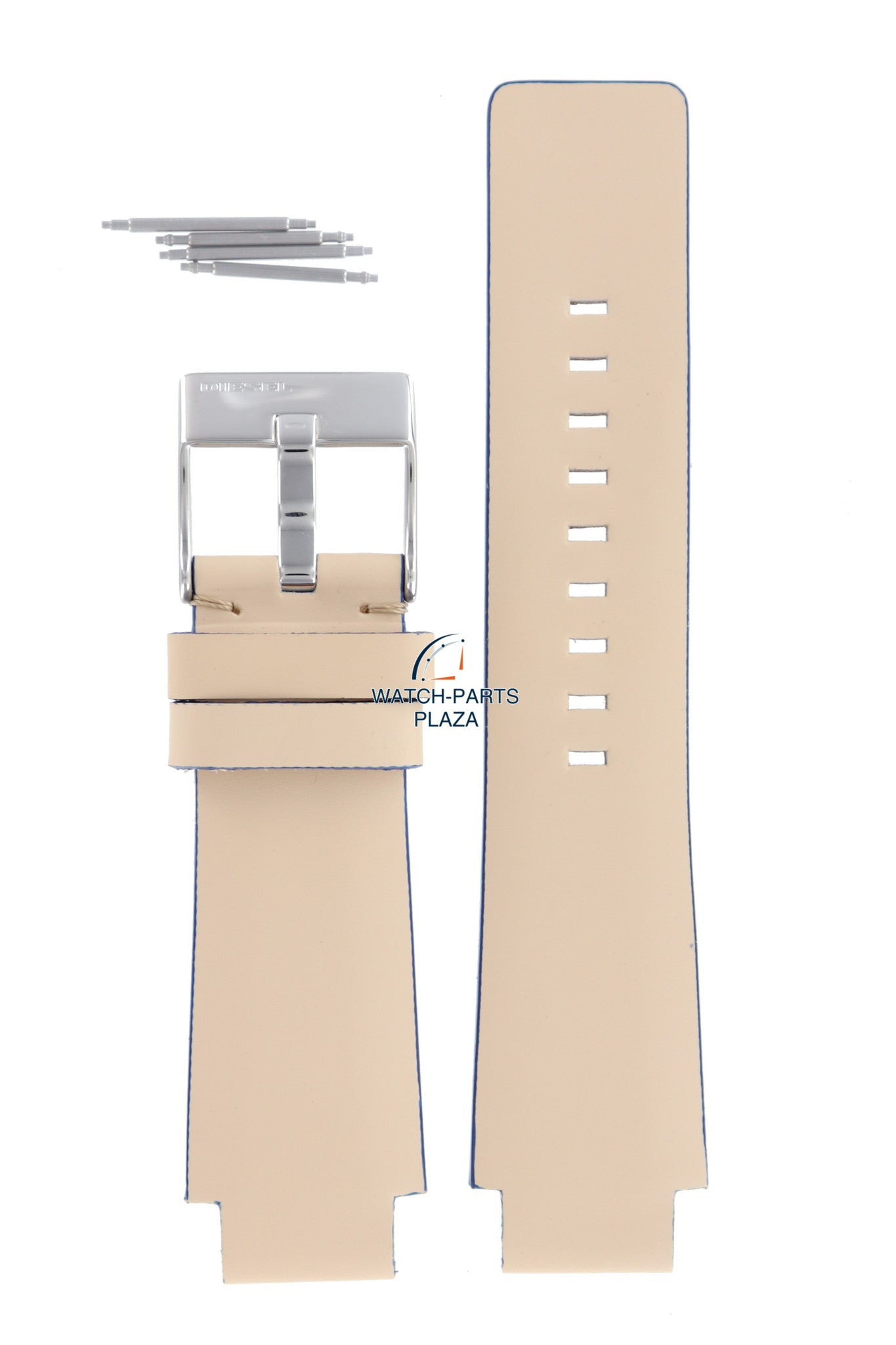 WatchBand Diesel DZ1048 cream leather strap 18mm original beige - Watch Plaza