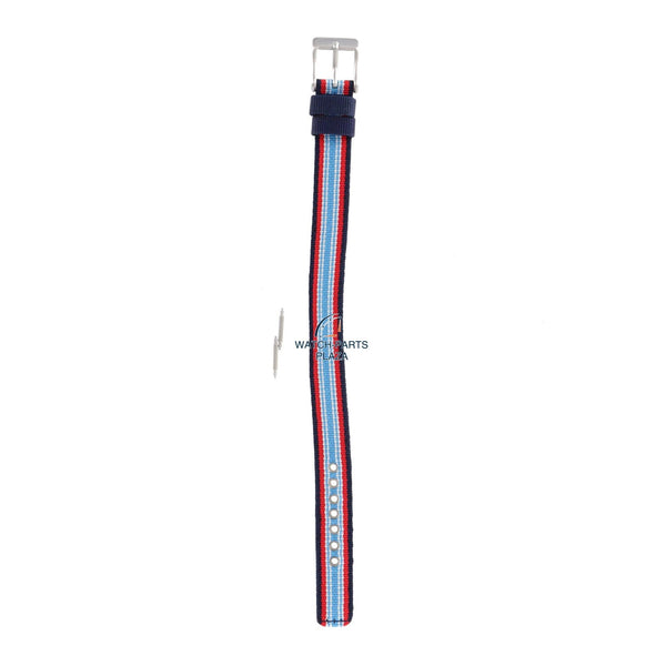 Watchband Diesel DZ2084 original blue & red canvas / leather strap 14mm DZ - 2084 - nylon - Watch Plaza