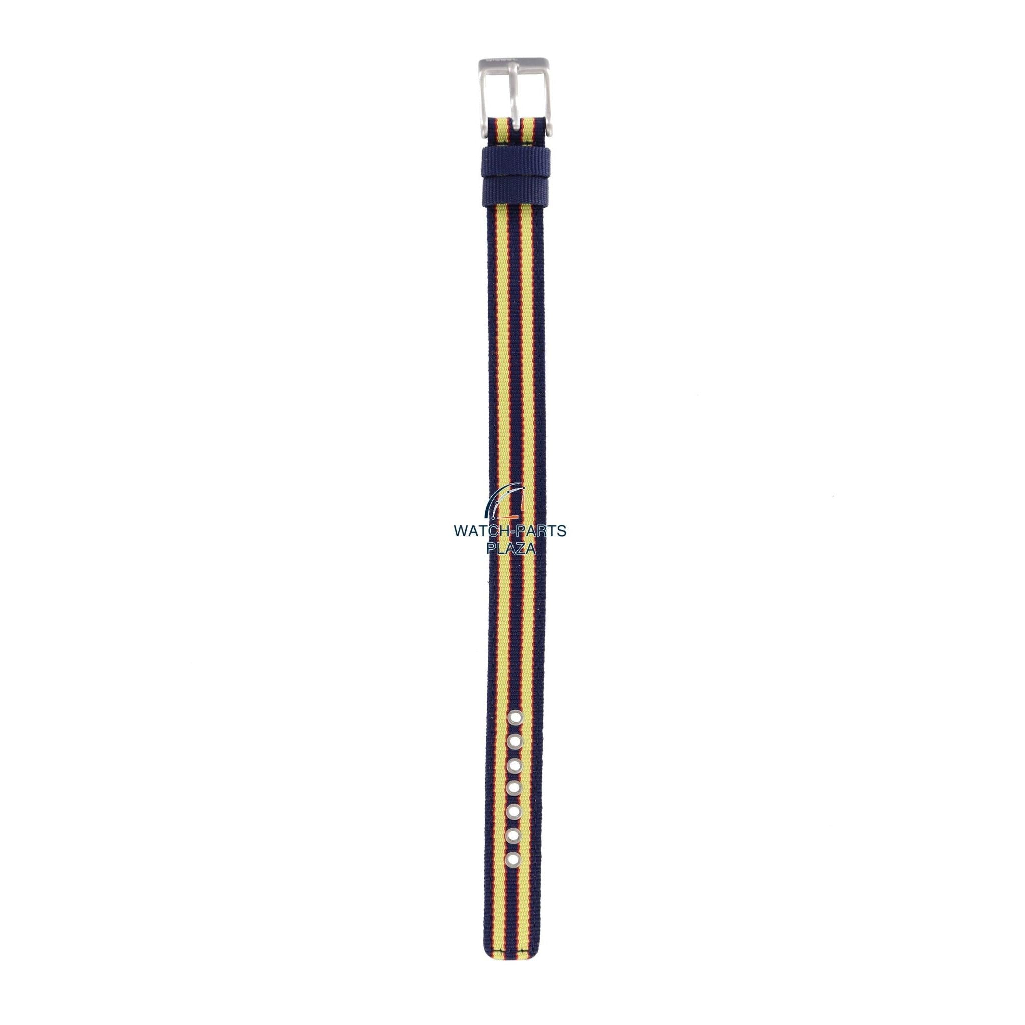 Watchband Diesel DZ2085 original yellow & dark blue canvas / leather strap 14mm DZ - 2085 - Watch Plaza