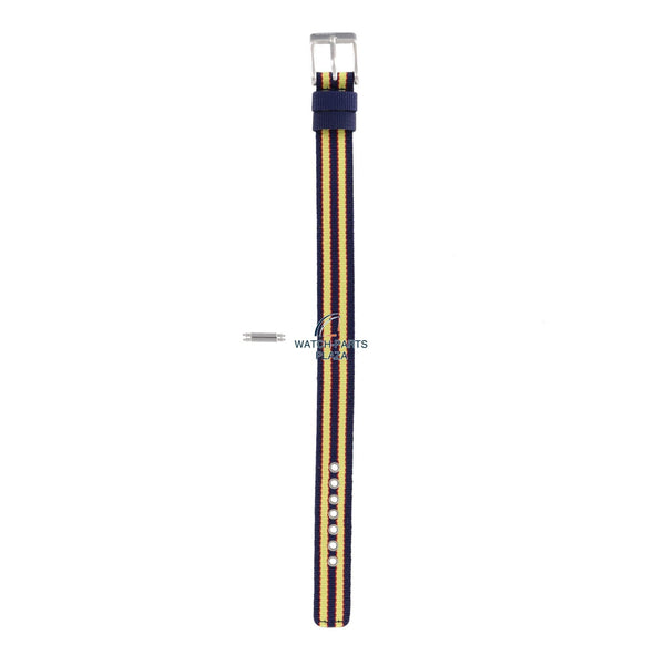 Watchband Diesel DZ2085 original yellow & dark blue canvas / leather strap 14mm DZ - 2085 - Watch Plaza