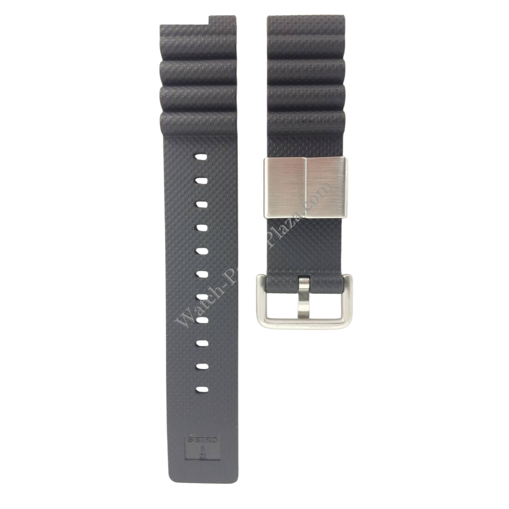 Watchband SBDC007, SBDC009 Seiko Prospex Diver 6R15 - 01D0 Black Rubber Strap 22mm - Watch Plaza