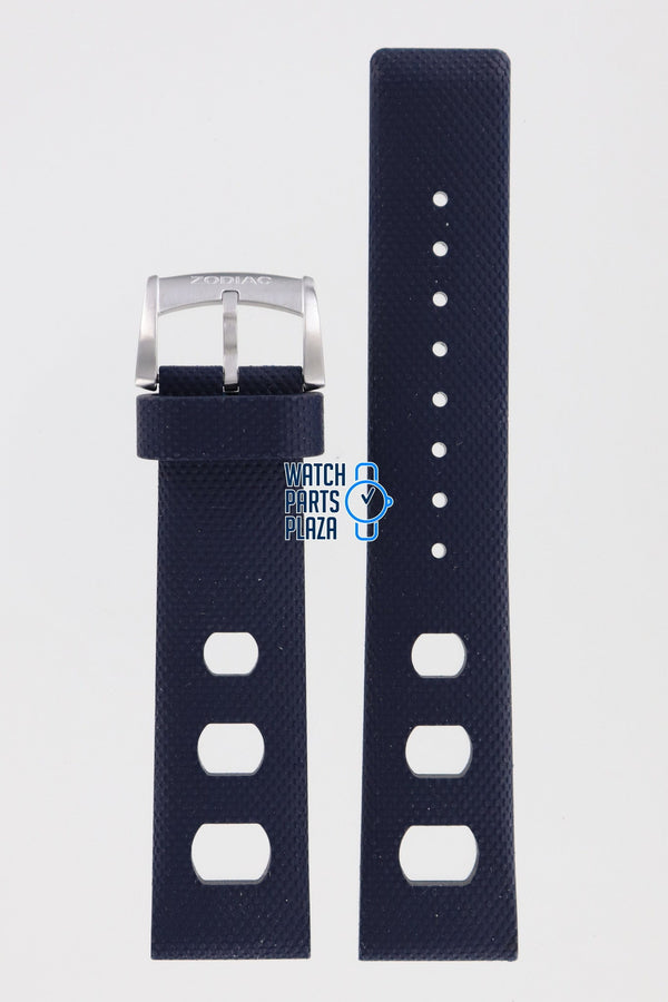 Zodiac ZO2205 Watch Band ZO - 2205 Dark Blue Rubber 20 mm Sea Dragon - Watch Plaza