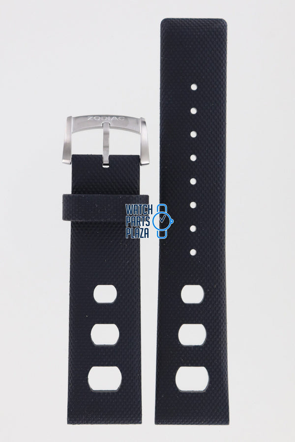 Zodiac ZO2207 & ZO2209 Watch Band ZO - 2207 Black Rubber 22 mm Sea Dragon - Watch Plaza