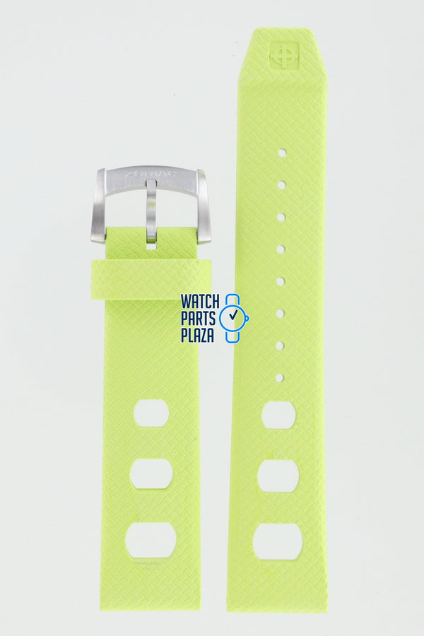Zodiac ZO2219 Watch Band ZO - 2219 Green Silicone 20 mm Sea Dragon - Watch Plaza