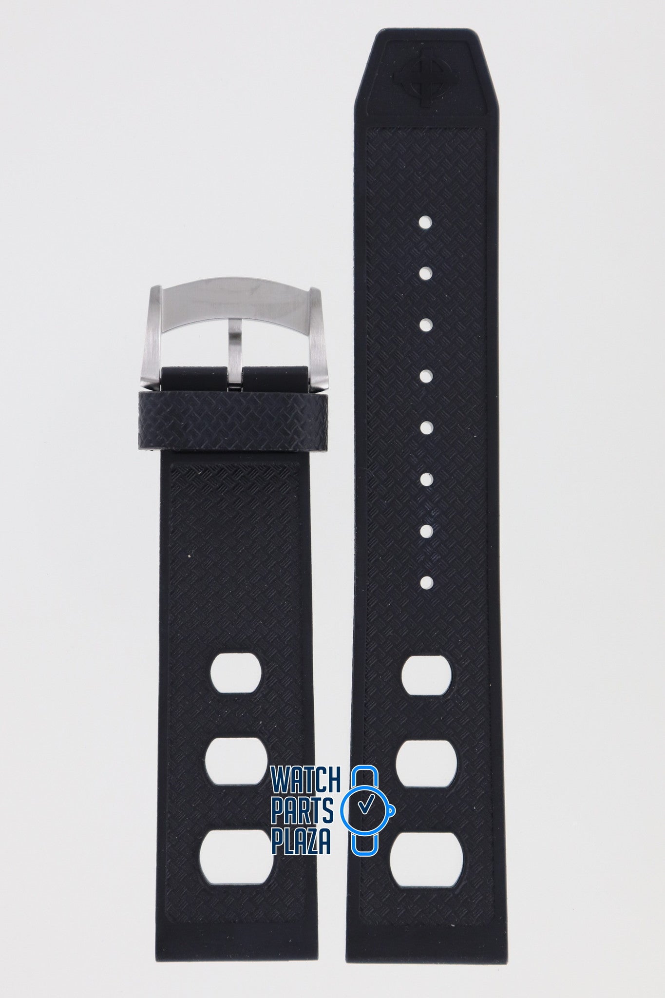 Zodiac ZO2221 Watch Band ZO - 2221 Black Silicone 22 mm Sea Dragon - Watch Plaza