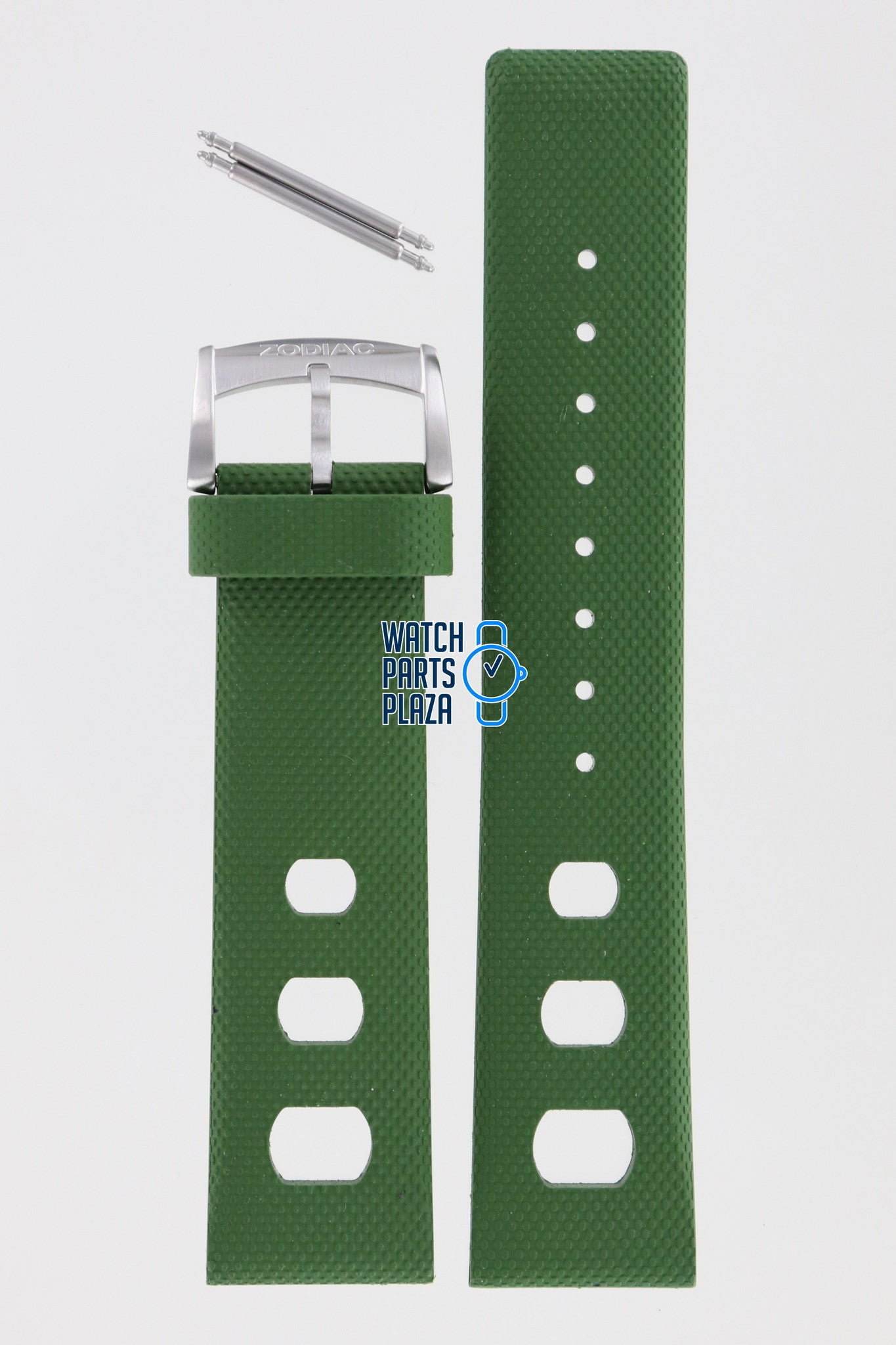 Zodiac ZO2228 Watch Band ZO - 2228 Green Silicone 22 mm Sea Dragon - Watch Plaza