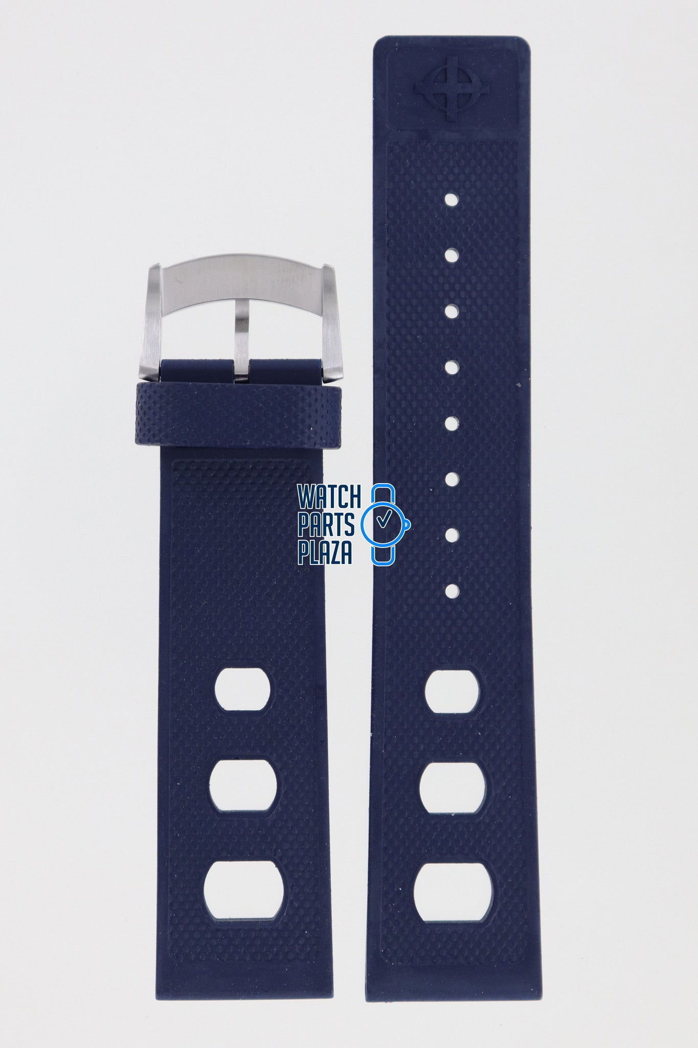 Zodiac ZO2232 Watch Band ZO - 2232 Dark Blue Silicone 22 mm Sea Dragon - Watch Plaza