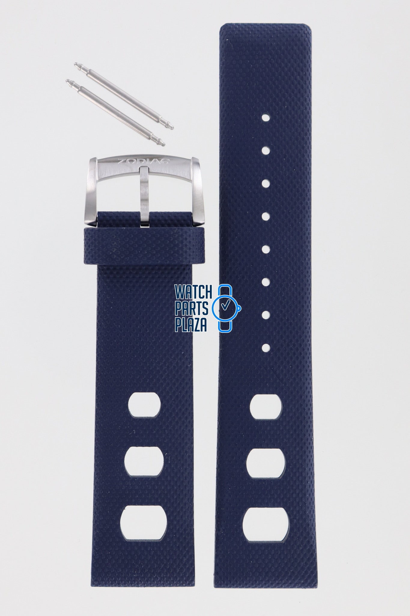 Zodiac ZO2232 Watch Band ZO - 2232 Dark Blue Silicone 22 mm Sea Dragon - Watch Plaza