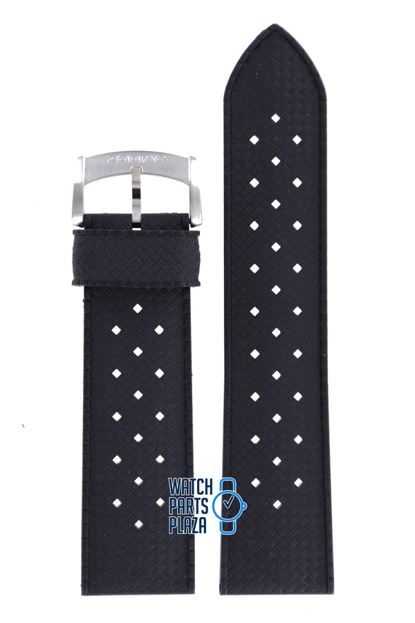 Zodiac ZO2303 & ZO2302 Watch Band ZO - 2303 Black Silicone 24 mm V - Wolf - Watch Plaza