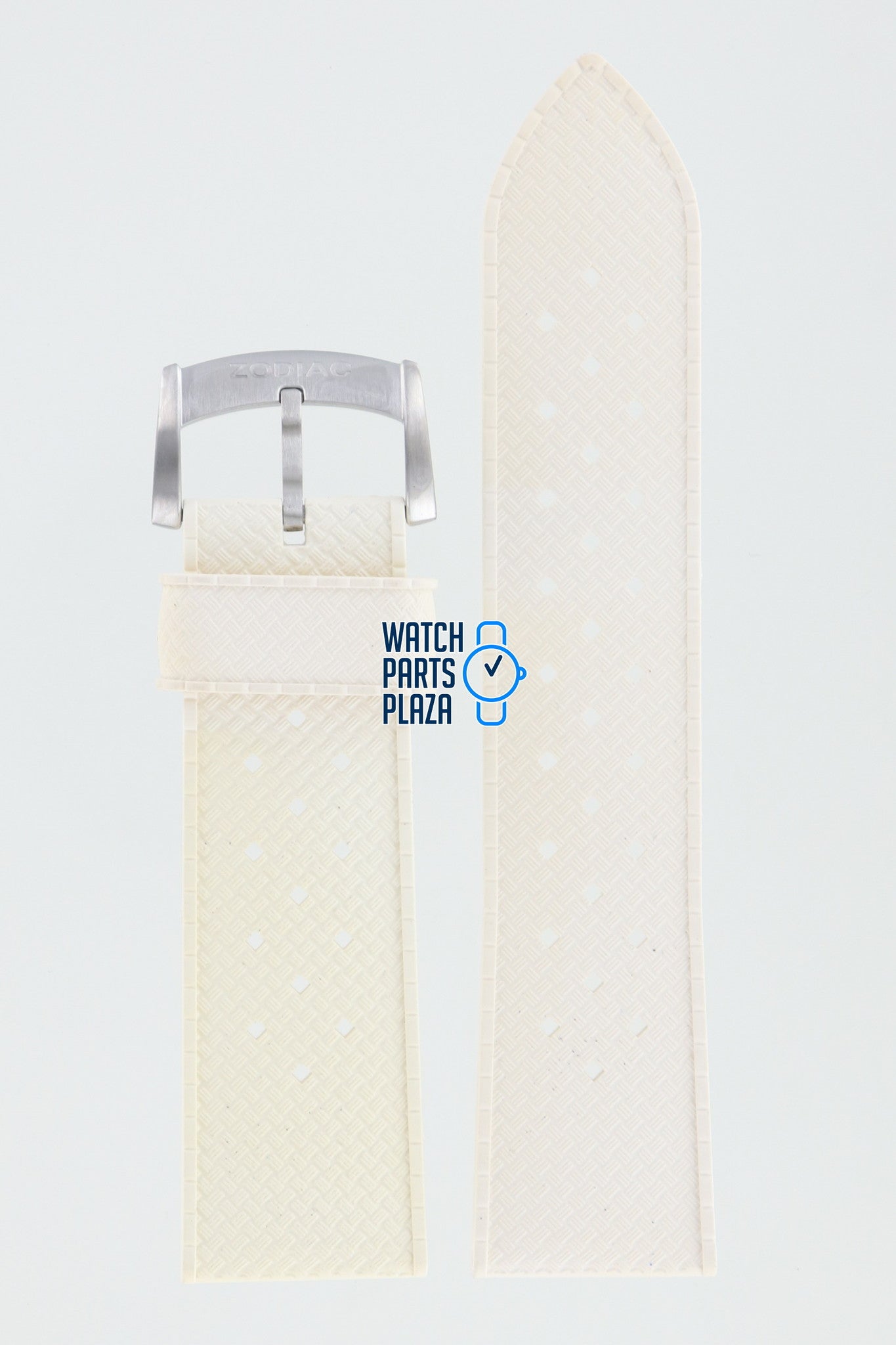 Zodiac ZO2307 Watch Band ZO - 2307 White Silicone 22 mm V - Wolf - Watch Plaza